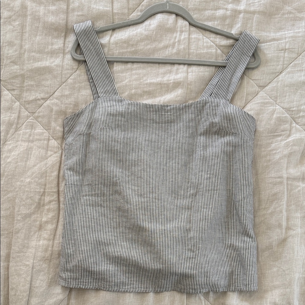 J Crew - Striped Square-Neck Tank Top in Black and White - Picture 3 of 5